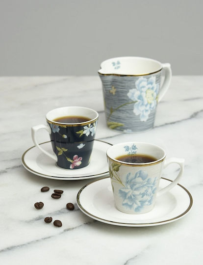 Laura Ashley Midnight Pinstripe Porcelain Milk Jug Gray