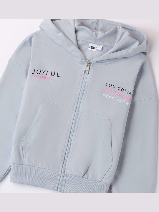 Kids Sweatshirt Cardigan with Hood Light Blue
