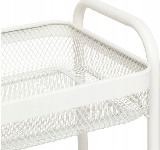 5Five Kitchen Trolley Metallic 3 Tiers White 46.5x26.5x79.6cm