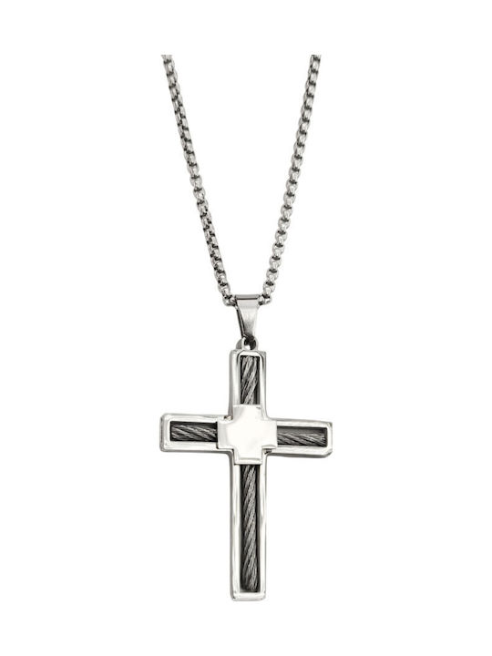 Crucifix Oțel Placate cu Aur