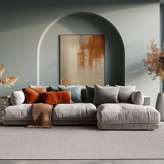 Beauty Home Teppich Flur Weiß Grau 67x210cm