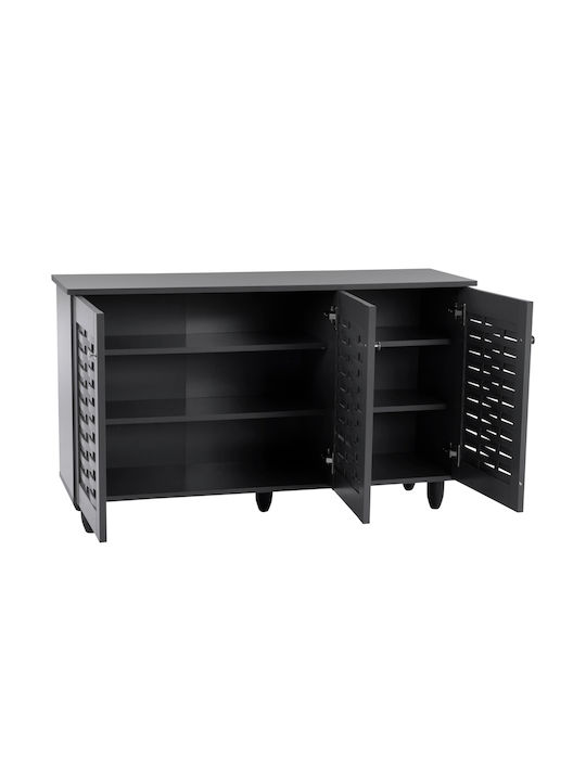 Iggy Wooden Shoe Organizer with 3 Shelves Gray 114x34x68cm