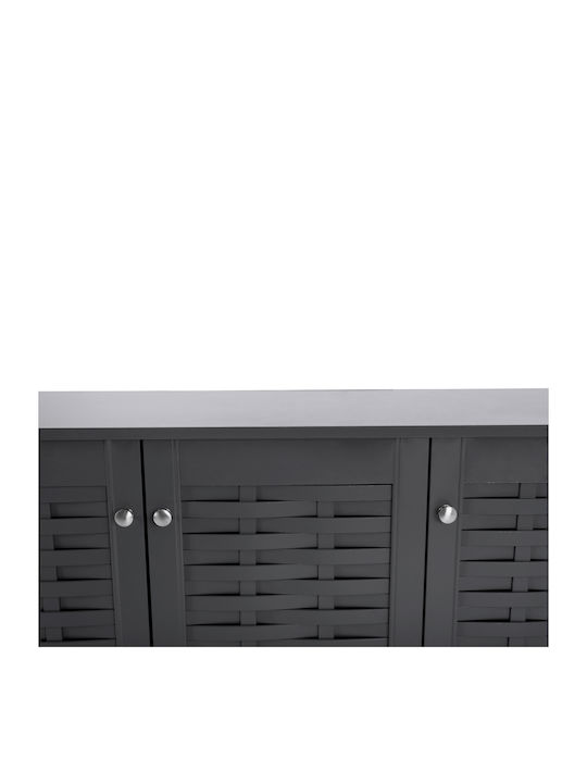 Iggy Wooden Shoe Organizer with 3 Shelves Gray 114x34x68cm