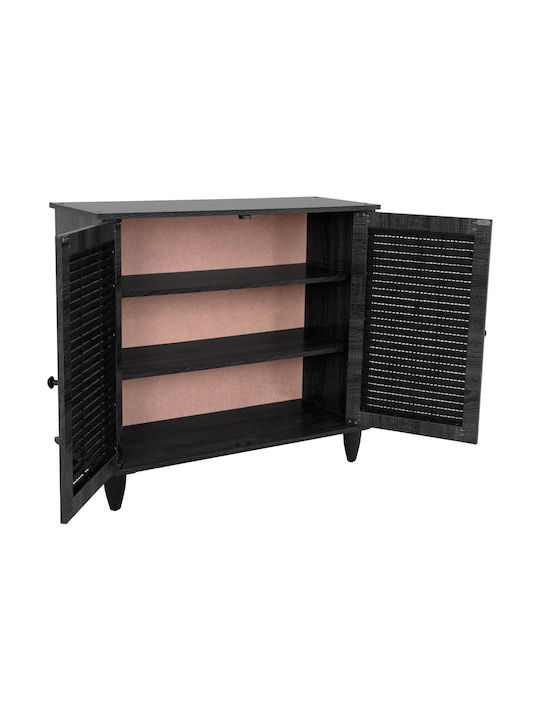 McKenna Wooden Shoe Organizer with 3 Shelves Carbon 76.5x30x68.5cm