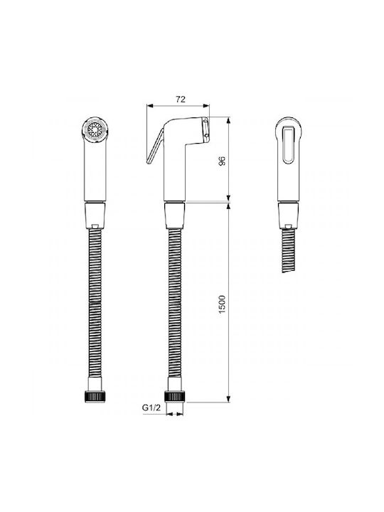 Ideal Standard Idealspray Τηλέφωνο Μπιντέ Ασημί