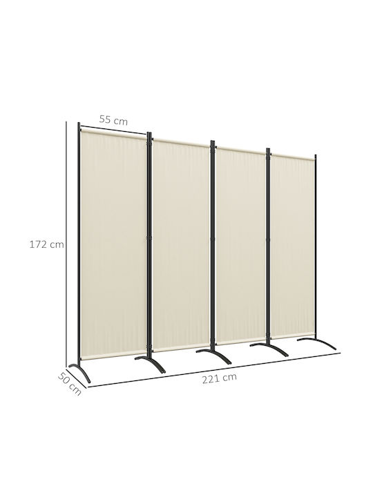Outsunny Διακοσμητικό Παραβάν Μεταλλικό 221x172cm