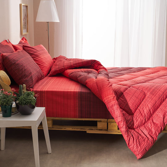 Charalambidis Textiles Παπλωματοθήκη Μονή 160x240 Σαντορίνη Κόκκινο