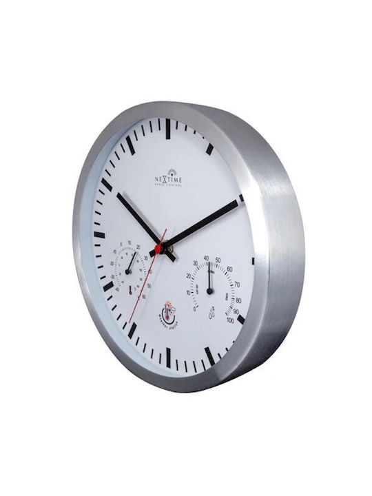 Nextime Wall Clock Metallic Inox Ø25cm