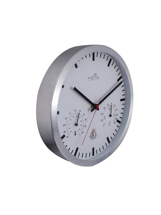 Nextime Wall Clock Metallic Inox Ø25cm