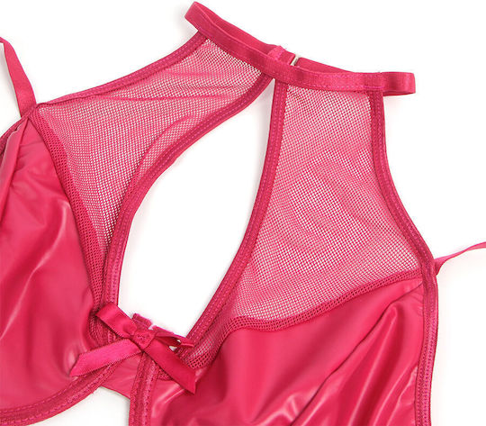 Subblime Sexy Σετ Εσωρούχων Διχτυωτό με Ζαρτιέρες Κόκκινο