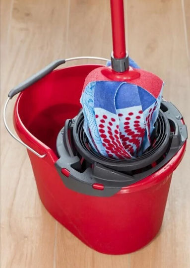 Vileda Găleată cu Stoarcătoare Din plastic SuperMocio Capacitate 10lt Roșu