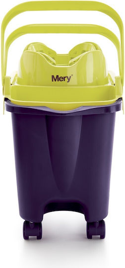Rayen Mery Mop Eimer mit Auswringer mit Automatischem Presse, Vielzweckkorb & Räder 14lt Lila