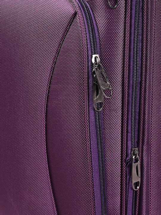 Kourk Medium Fabric Purple Suitcase With 4 Wheels Height 68cm