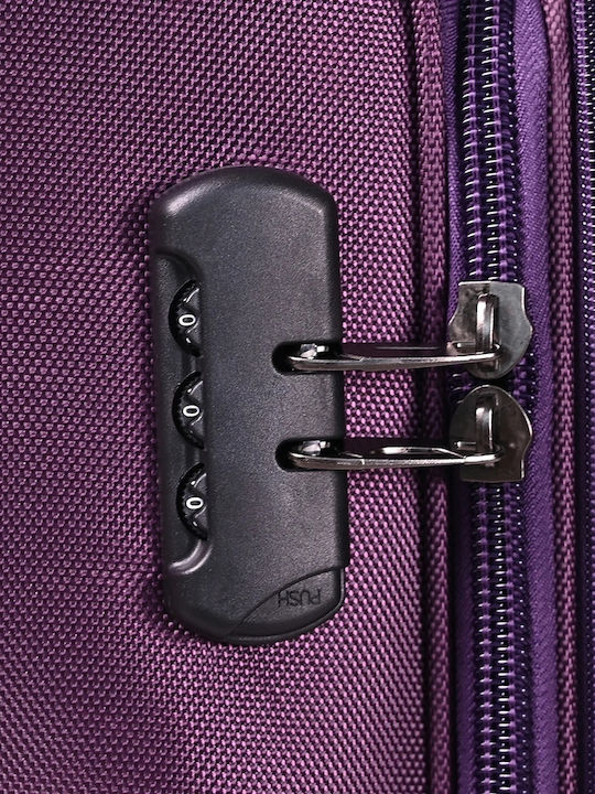 Kourk Medium Fabric Purple Suitcase With 4 Wheels Height 68cm
