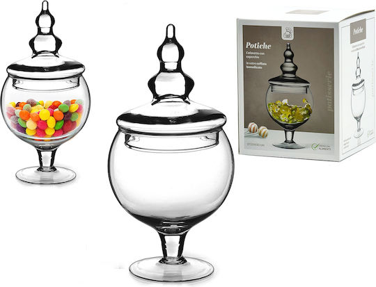 ArteLibre Vintage Süßigkeiten Gläser Glas mit Deckel und Fuß 13x13x30cm Transparente