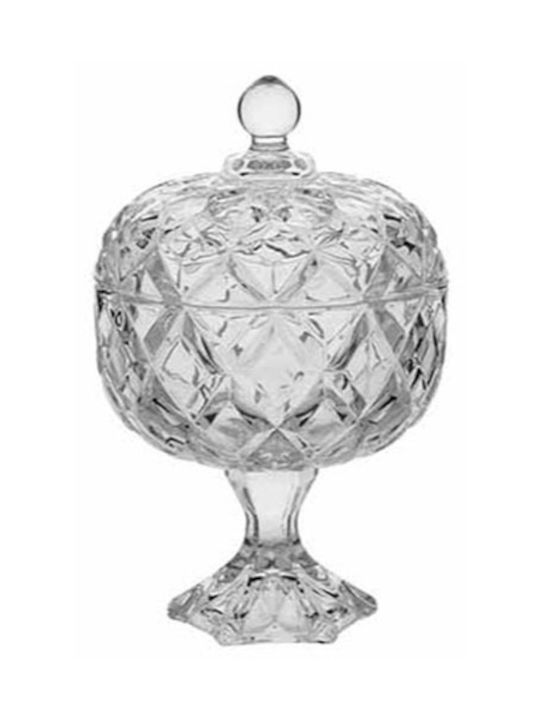 Homestyle Φοντανιέρα Γυάλινη με Καπάκι και Πόδι 18x18x28cm Διάφανη Homestyle Φοντανιέρα Γυάλινη με Καπάκι και Πόδι 18x18x28cm Διάφανη