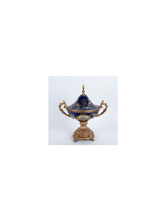 Eurolamp Φοντανιέρα Πορσελάνης με Καπάκι 37x25x50cm Μπλε