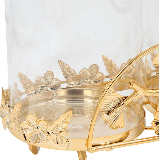 Keskor Φοντανιέρα Metallisch mit Deckel 22x11.5x23cm Gold