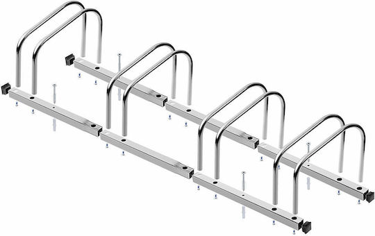 Kadax 4-Station Stahl Fahrradhalterung Silber