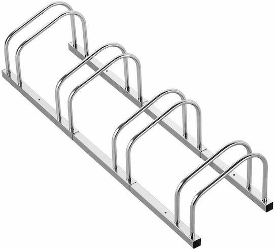 Kadax 4-Station Stahl Fahrradhalterung Silber