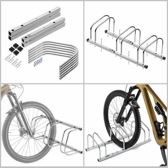 Kadax Suport Pentru 3 Biciclete Din Oțel Argintiu
