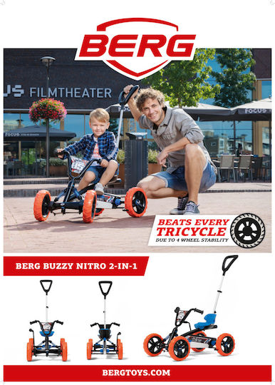 Berg Toys Tricicletă Pentru Copii Berg Cu Spațiu De Depozitare Mâner Pentru Părinți Și Tricicletă Pentru Copii Pentru 2-5 Ani Portocalie