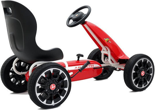 Abarth Kids Foot-to-Floor Car One-Seater with Pedal Licensed Red