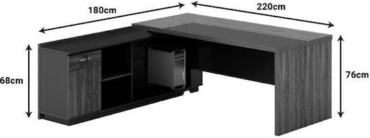 Besprechungstisch Oscar Holz Walnut-carbonate 220x180x76cm