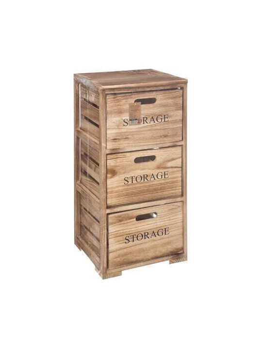 Storage Drawer Chest Solid Wood with 3 Drawers M34xW31.4xH82.2cm