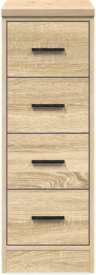 Drawers Storage Solid Wood with 4 Drawers L30xW51xH85cm