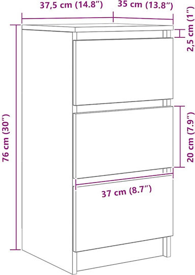Sertar de depozitare L37.5xW35xH76buc