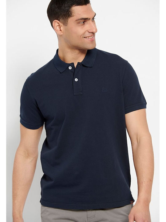 Short Sleeve Polo Shirt Navy Blue Men’s Blouses
