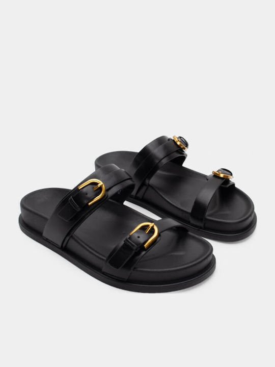 Women's Flat Sandals Flatforms in Black Color
