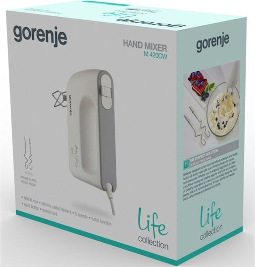 Gorenje Миксер Ръчен 450W Бял