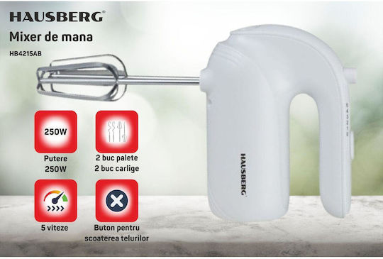 Hausberg Mixer Manual 250W Alb