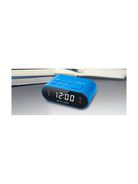Muse Tabletop Digital Clock with Alarm & Radio M-10BL