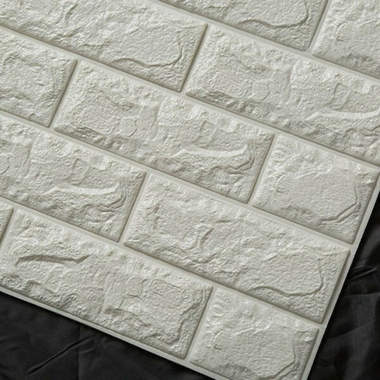 3D Wall Panels Foam Self-Adhesive White 69x77cm