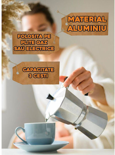 Ertone Elektrisch Espresso-Kanne 3 Cups Braun