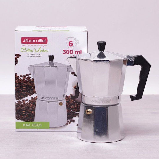 Kamille Electric Stovetop Espresso Pot 6 Cups Brown