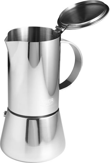 Adler Stovetop Espresso Pot for 6 Cups Inox Brown