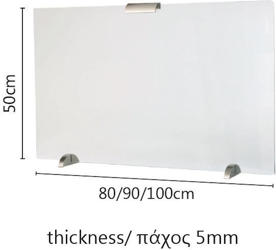 Zogometal Glass Fireplace Screen 80x50cm Black