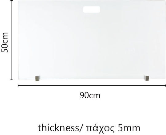 Zogometal Glass Fireplace Screen 90x50cm Oro Matt