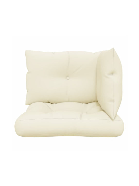 vidaXL Gartenstuhlkissen für Paletten Sitzbank mit Rückenlehne Beige 3 Stück 61,5x60cm