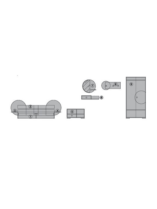 Santorini Bedroom Furniture Set 160x190cm 8 Pieces