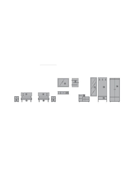 Спален Комплект Barbados 80x190см 10 Бройки