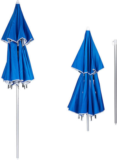 Muhler Faltbar Strandsonnenschirm Durchmesser 1.90m Blau