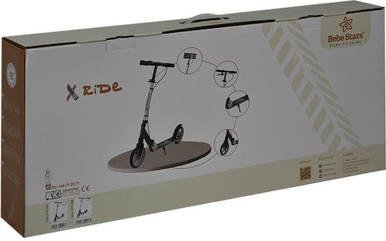 Bebe Stars Kids Scooter X-Ride 2-Wheel For 8+ Years Black