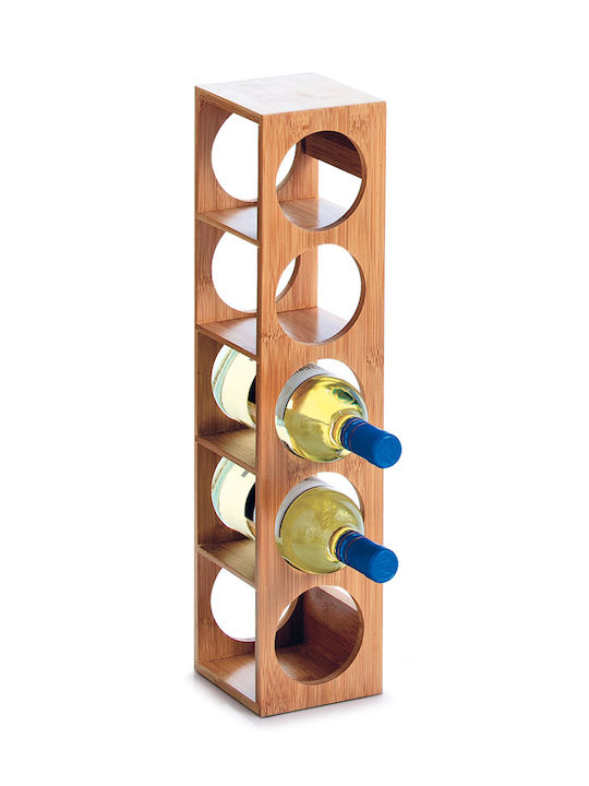 Zeller Cu picioare Cămară de Băuturi Lemn pentru 5 Sticle Maro 13.5x12.5x53εκ.