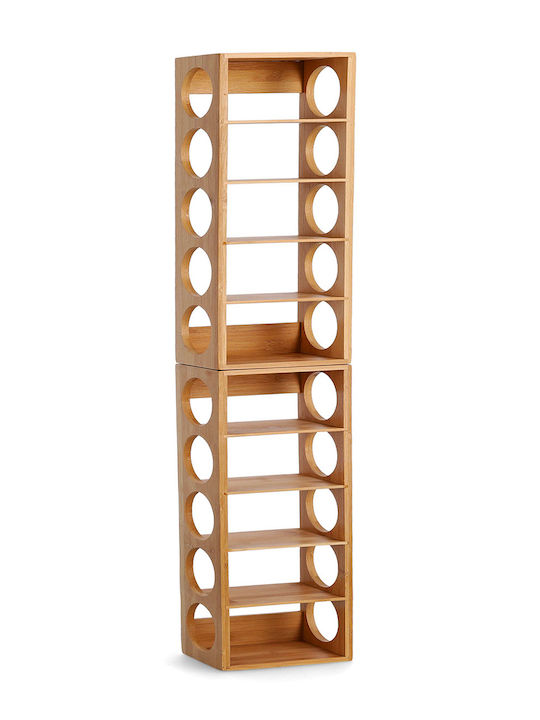 Zeller Cu picioare Cămară de Băuturi Lemn pentru 5 Sticle Maro 13.5x12.5x53εκ.