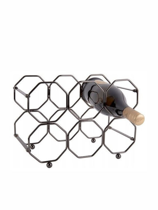 Present Time Tabletop Bottle Rack Metallic Brown PT3474GY